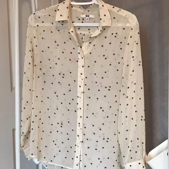 Uniqlo In great condition, sheer blouse with star patterns - Picture 1 of 3